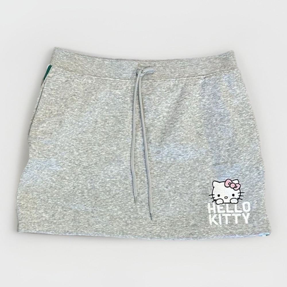 Hello Kitty Women's Graphic Embroidered Skirt, Heather Gray, Large, New